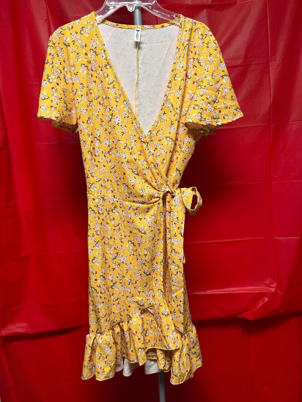 Naggoo Yellow Floral Wrap dress size S